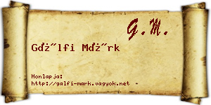 Gálfi Márk névjegykártya